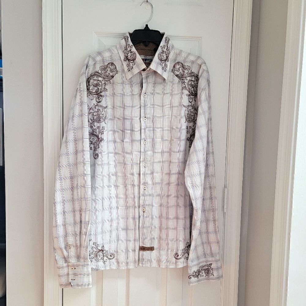Hand Sewn Men Embroidered Shirt 3XL